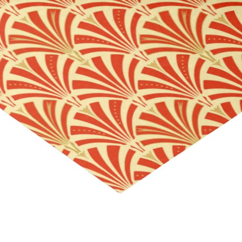 Art Deco fan pattern _ mandarin orange Tissue Paper