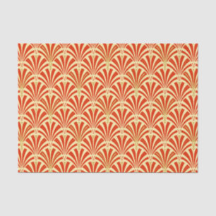 Art Deco fan pattern - mandarin orange Tissue Paper