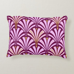 Art Deco fan pattern - orchid and purple Accent Pillow