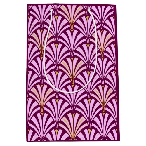 Art Deco fan pattern _ orchid and purple Medium Gift Bag
