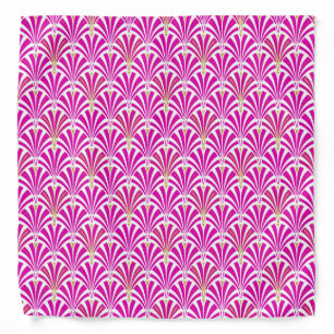 Art Deco fan pattern - peppermint pink Bandana