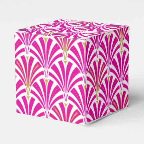 Art Deco fan pattern _ peppermint pink Favor Boxes