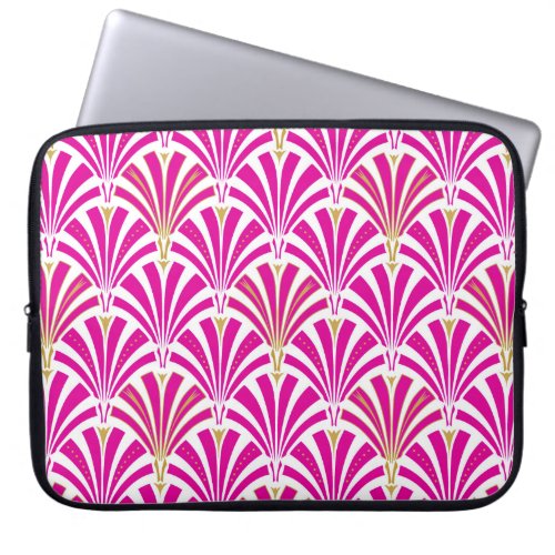 Art Deco fan pattern _ peppermint pink Laptop Sleeve