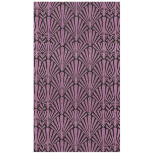 Art Deco,fan pattern, pink,black,metallic,vintage, Tablecloth