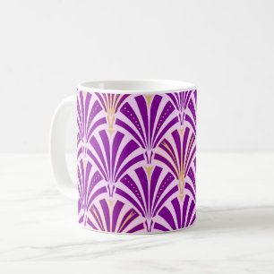 Art Deco fan pattern - purple and orchid Coffee Mug