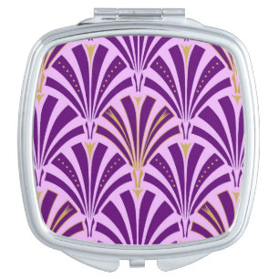 Art Deco fan pattern - purple and orchid Mirror For Makeup