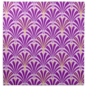Art Deco fan pattern - purple and orchid Napkin