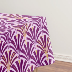 Art Deco fan pattern - purple and orchid Tablecloth