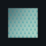 Art deco, fan pattern, teal, white, fan pattern, c canvas print<br><div class="desc">Art deco,  fan pattern,  teal,  white,  fan pattern,  chic, elegant, vintage, gatsby, timeless style,  retro, modern, trendy, 1920's</div>