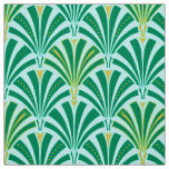 Art Deco fan pattern - turquoise on aqua Fabric