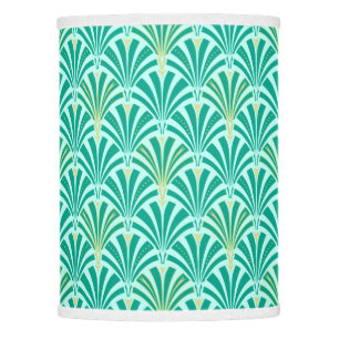 Art Deco fan pattern - turquoise on aqua Lamp Shade