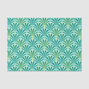 Art Deco fan pattern - turquoise on aqua Tissue Paper