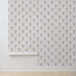 Art Deco Fan Pattern Wallpaper<br><div class="desc">Simple art deco fan pattern in pastel blush pink lines on white. An artful symmetry for an accent wall or full wall.</div>