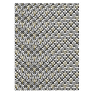 Art Deco fan pattern - white and black Tablecloth