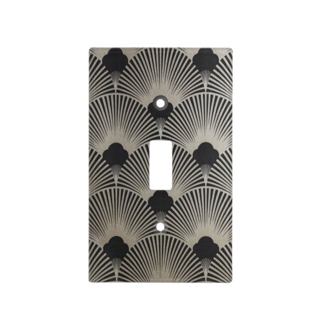 Art Deco Fan Print Light Switch Plate (Front)