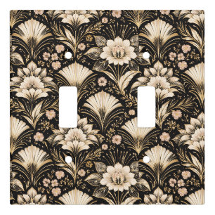 Art Deco Fan Style Floral Pattern Light Switch Cover