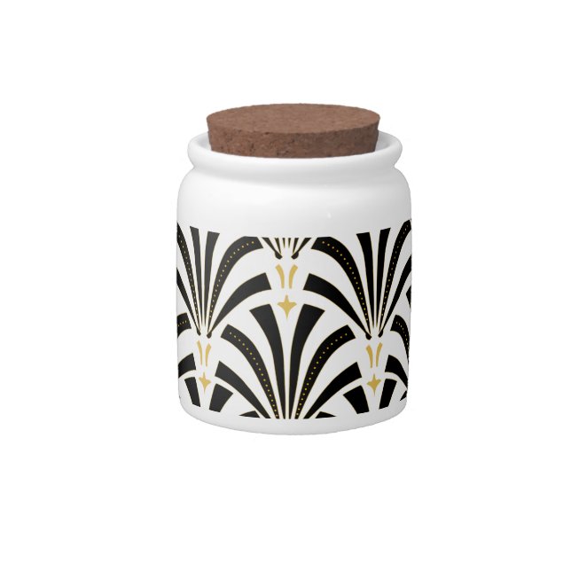 Art Deco Fans Custom Pattern Candy Jar (Front)