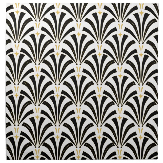 Art Deco Fans Custom Pattern Cloth Napkin (Front)