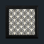Art Deco Fans Custom Pattern Gift Box<br><div class="desc">Art deco inspired black and gold fans pattern with customizable background color!</div>