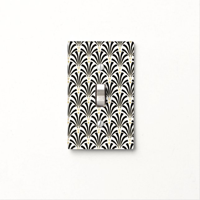 Art Deco Fans Pattern Light Switch Cover (In Situ)
