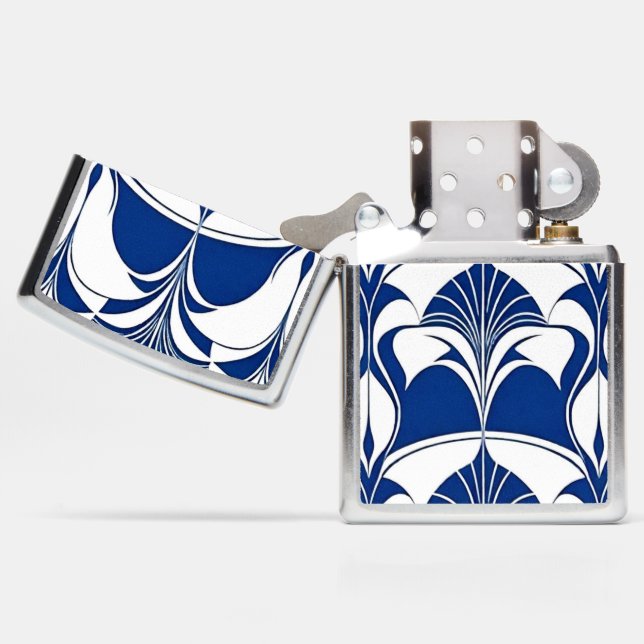 ART DECO FANS ZIPPO LIGHTER (Opened)