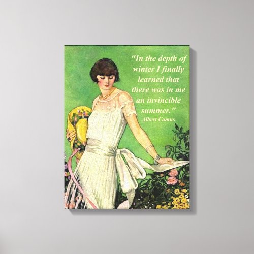 Art Deco Fashion Motivational Winter Quote Canvas Print