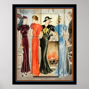 Art Deco Fashion Print 16 x 20
