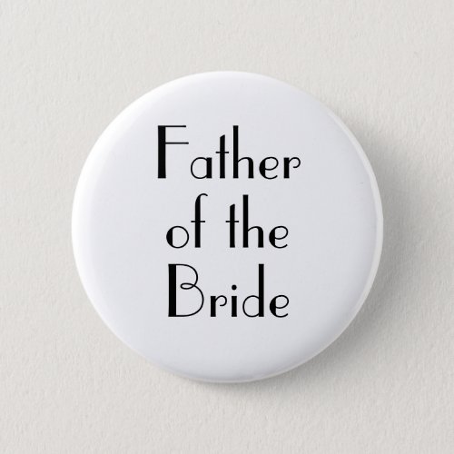 Art Deco Father of the Bride Wedding Button