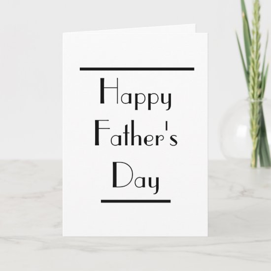 Art Deco Fathers Day Minimal Typography Card
