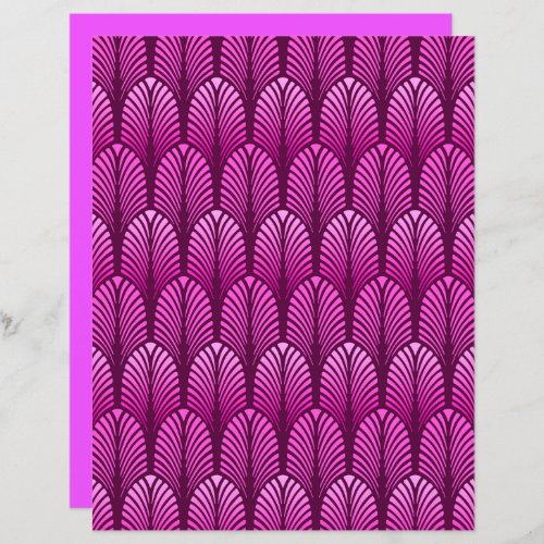 Art Deco Feather Pattern Amethyst Purple