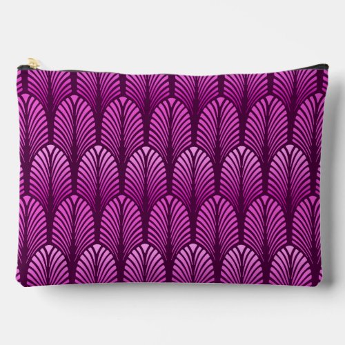 Art Deco Feather Pattern Amethyst Purple  Accessory Pouch