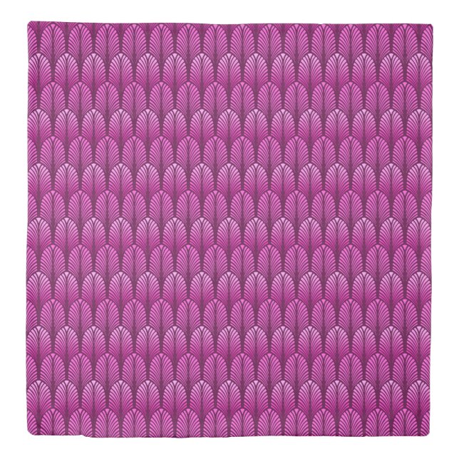Art Deco Feather Pattern, Amethyst Purple Duvet Cover (Front)