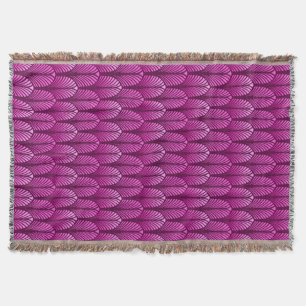 Art Deco Feather Pattern, Amethyst Purple Throw Blanket