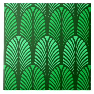 Emerald Green Decorative Ceramic Tiles Zazzle Art Deco Feather Pattern Emerald Green Ceramic Tile