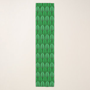 Art Deco Feather Pattern, Emerald Green Scarf