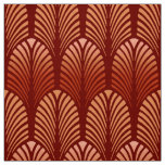 Art Deco Feather Pattern, Mandarin Orange Fabric