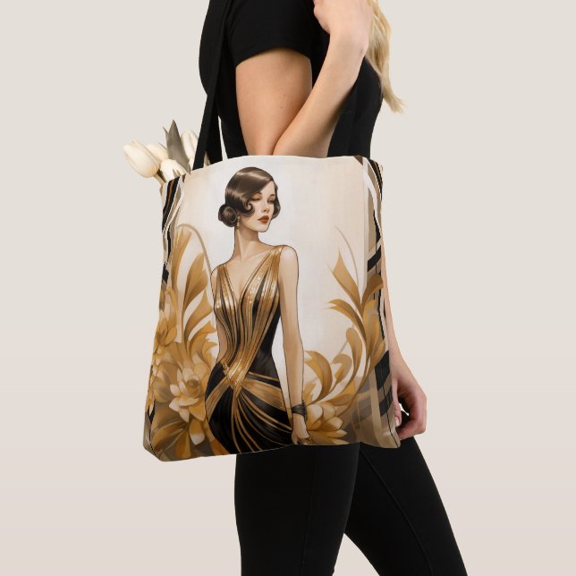 Art Deco Female All over Print Tote Bag  (Close Up)