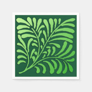 Art Deco fern pattern - shades of green Napkins