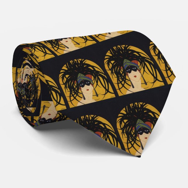 Art Deco Festive Lady Neck Tie (Rolled)
