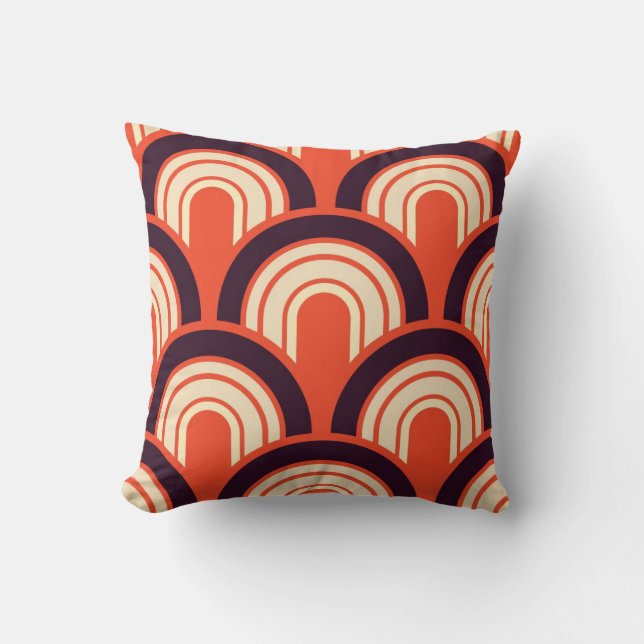 Art Deco Fifties Retro Abstract Art Throw Pillow (Front)