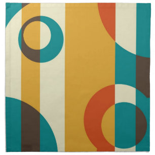 Art Deco Fifties, Striped Retro Abstract Art Napkin