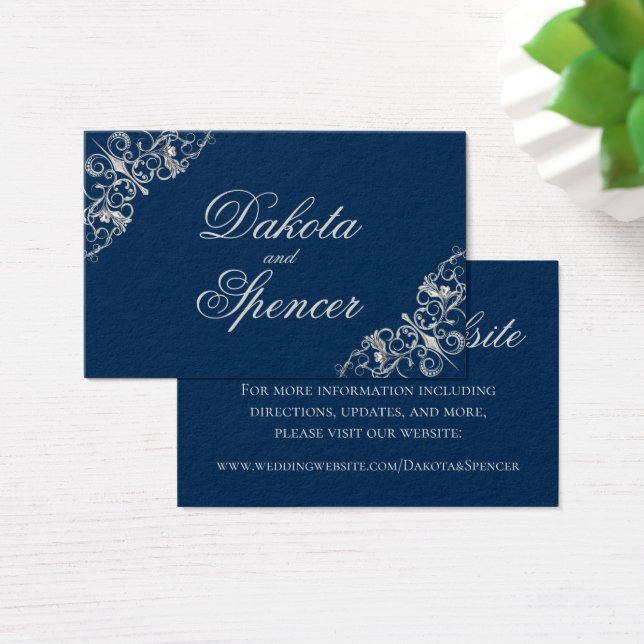 Art Deco Filigree | Silver and Navy Blue Website (Desk)