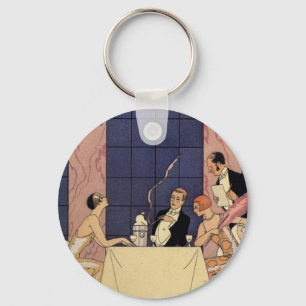 Art Deco Fine Dining Key Chain