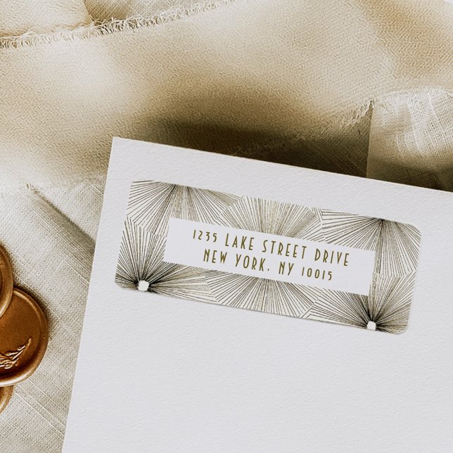 Art Deco Fireworks Burst Return Address Label (Art deco fireworks return address label.)