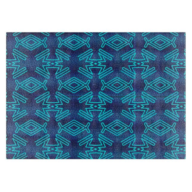 Art Deco Fish and Frogs Cutting Board (Front)