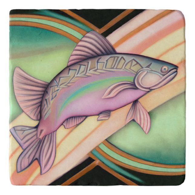 Art Deco Fish Picture Trivet (Front)
