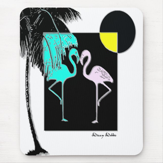 Art Deco Flamingo Mouse pad (Front)