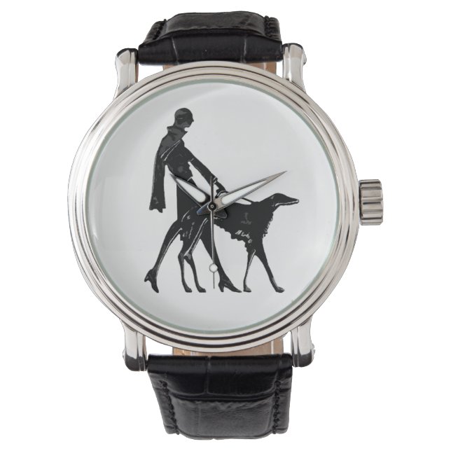 Art Deco Flapper - Borzoi Watch (Front)