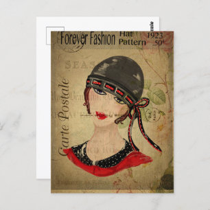 Art Deco Flapper Girl Postcard
