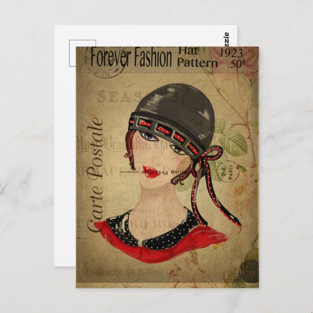 Art Deco Flapper Girl Postcard (Front/Back)